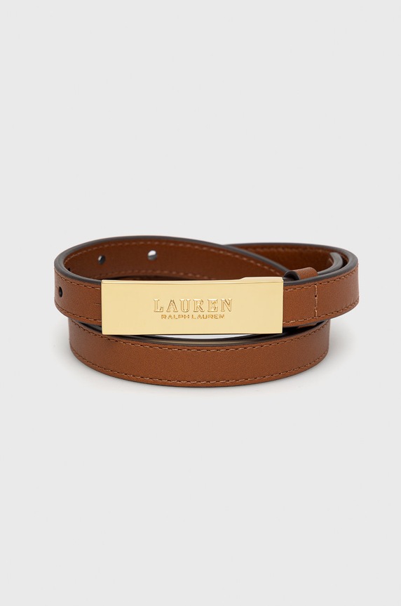 Lauren Ralph Lauren pasek skórzany 412873090002 brązowy 412873090002