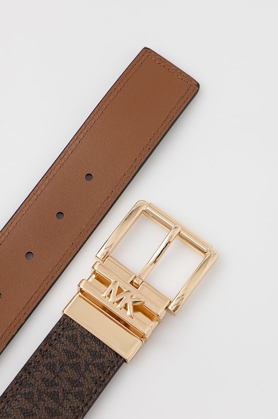 MICHAEL Michael Kors curea de piele cu două fețe 558366 maro SS26