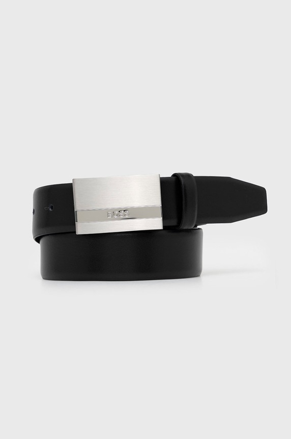 Kožený opasok BOSS Baxton_Sz35 čierna 50480955