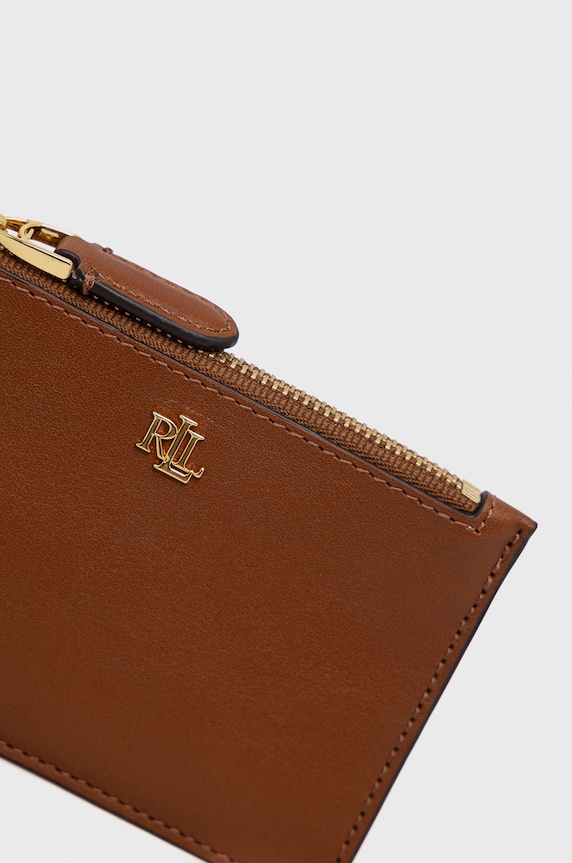 Doplnky Kožené puzdro na karty Lauren Ralph Lauren 432876731001 hnedá