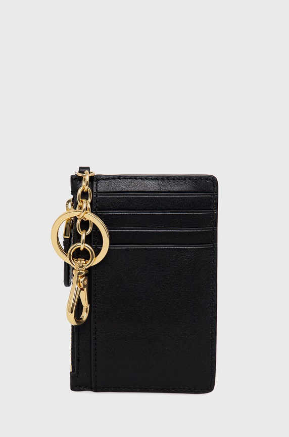 Lauren Ralph Lauren bőr kártya tok 432876731002 fekete AW22