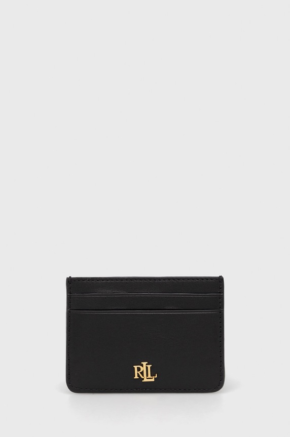 Lauren Ralph Lauren etui na karty skórzane 432876732001 skóra licowa czarny 432876732001