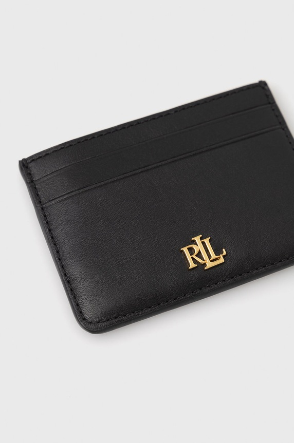 Lauren Ralph Lauren etui na karty skórzane 432876732001 432876732001 czarny AW22