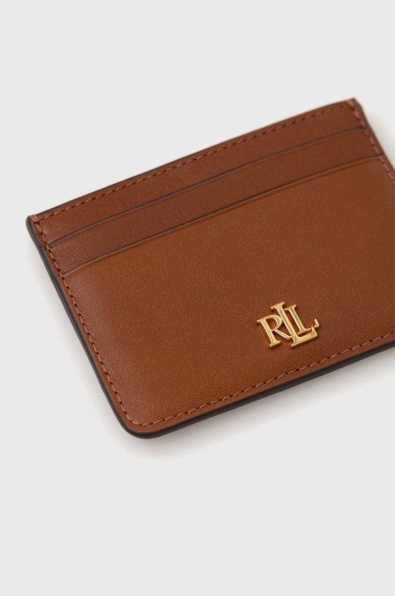 Lauren Ralph Lauren etui na karty skórzane 432876732002 432876732002 brązowy AW22