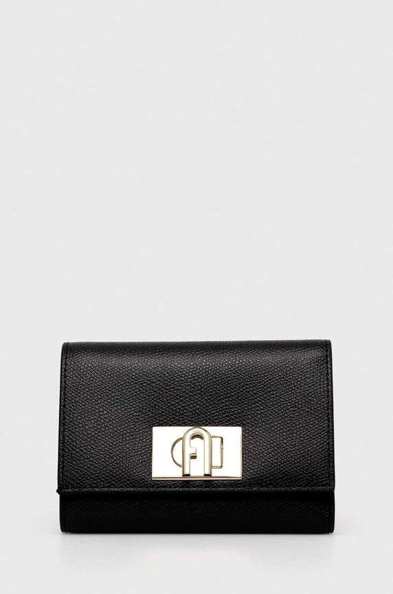 Δερμάτινο πορτοφόλι Furla λείο δέρμα μαύρο WP00225.ARE000.ARES