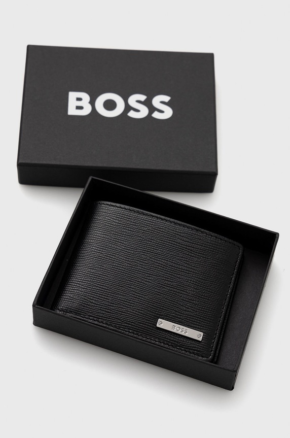 Kožená peněženka BOSS černá 50470472