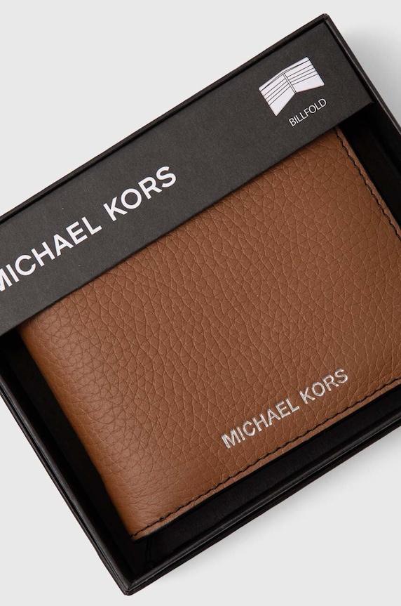 Kožená peněženka Michael Kors 39S0LHDF1L hnědá