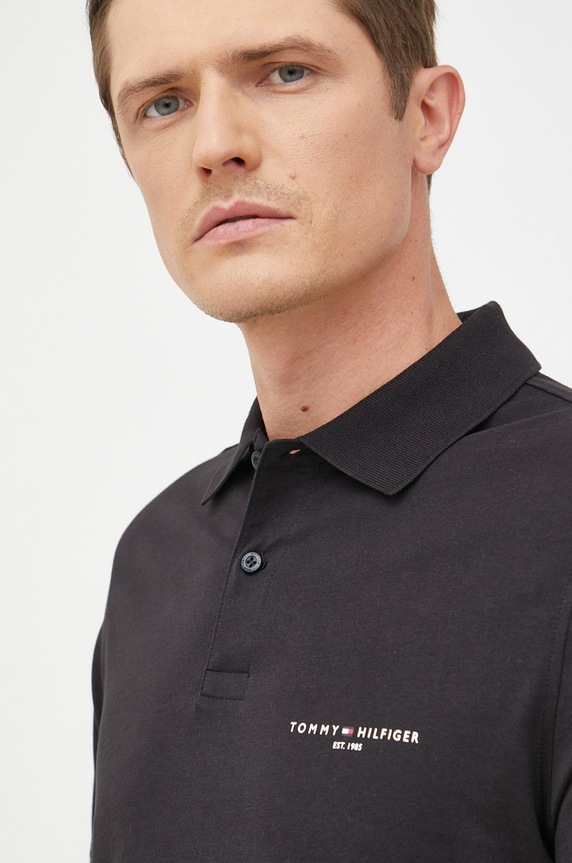 Bavlnené polo tričko Tommy Hilfiger čierna MW0MW28792.9BYY