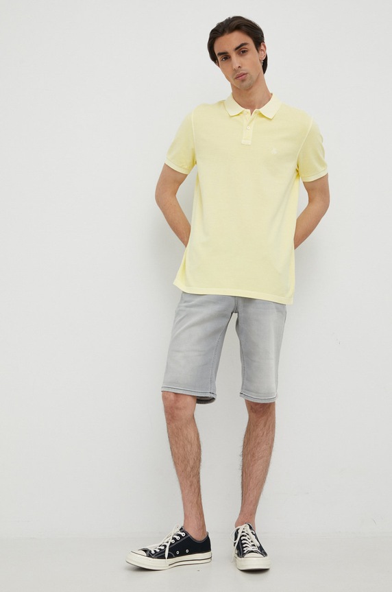 Marc O'Polo polo bawełniane 236226653000 żółty AW22