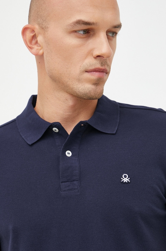 United Colors of Benetton polo de bumbac regular bleumarin 3089J3179.016.