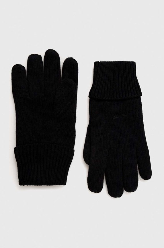 Superdry rękawiczki bawełniane pozostałe czarny M9310556A.02A