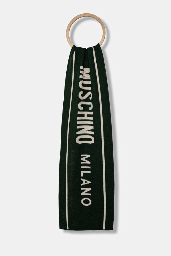 Moschino sál gyapjúkeverékből vékony zöld M5634.50199