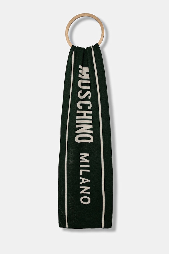 Moschino sál gyapjúkeverékből vékony zöld M5634.50199