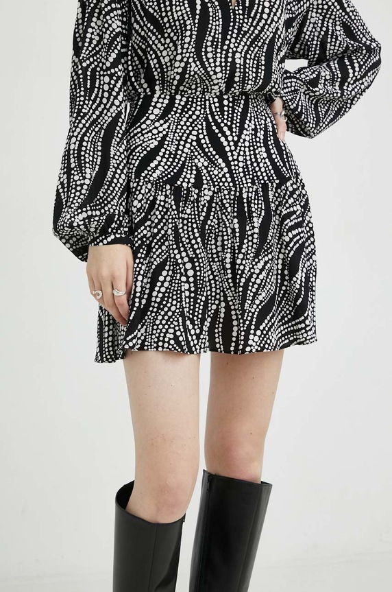 The Kooples spódnica rozkloszowany czarny FJUP25042K