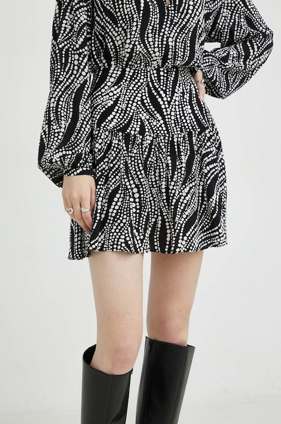 The Kooples spódnica rozkloszowany czarny FJUP25042K