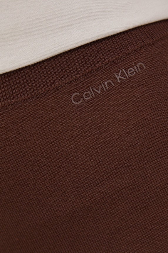 Μάλλινη φούστα Calvin Klein καφέ K20K204910.9BYY