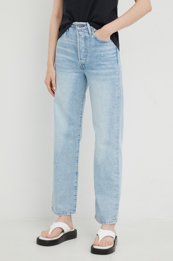 Odjeća Traperice Levi's RIBCAGE STRAIGHT ANKLE 72693.0055 plava