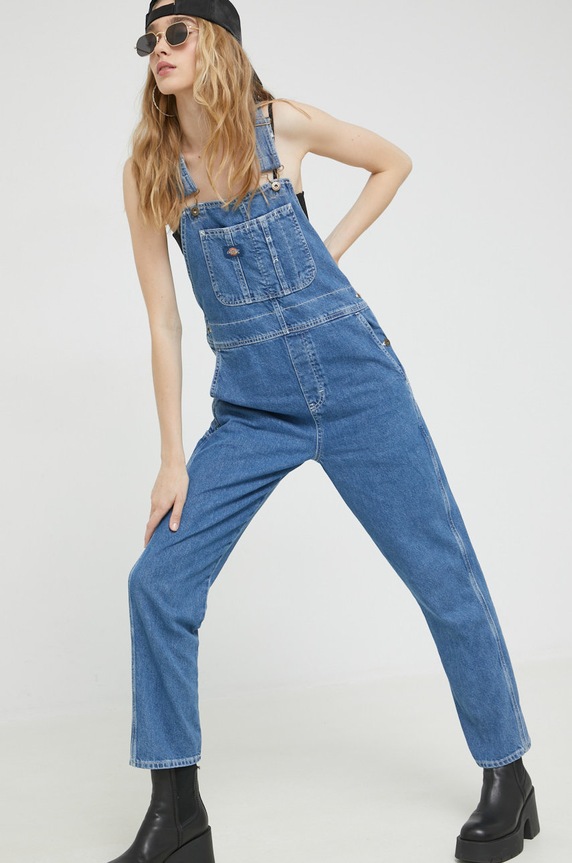 Dickies ogrodniczki jeansowe niebieski DK0A4XYCCLB1