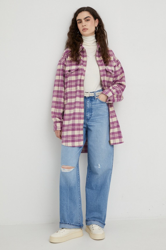 Wrangler jeansy Barrel Ariel W2H773P49 niebieski AW22