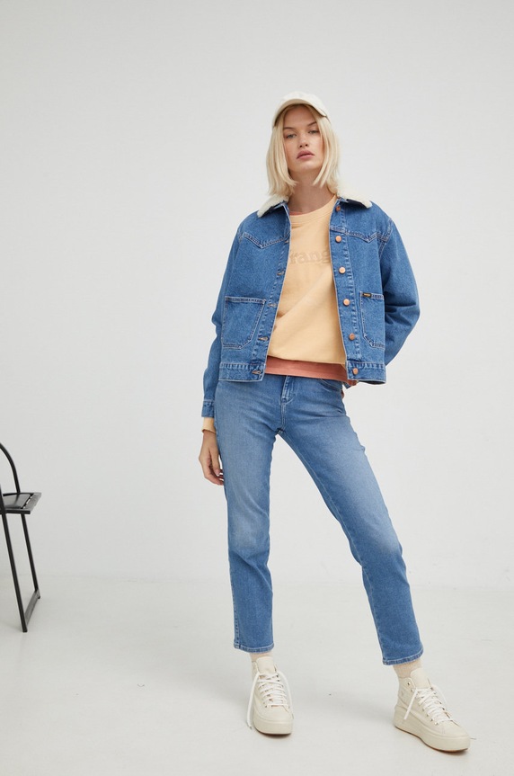 Wrangler jeansy Straight River W26R4741G niebieski AW22