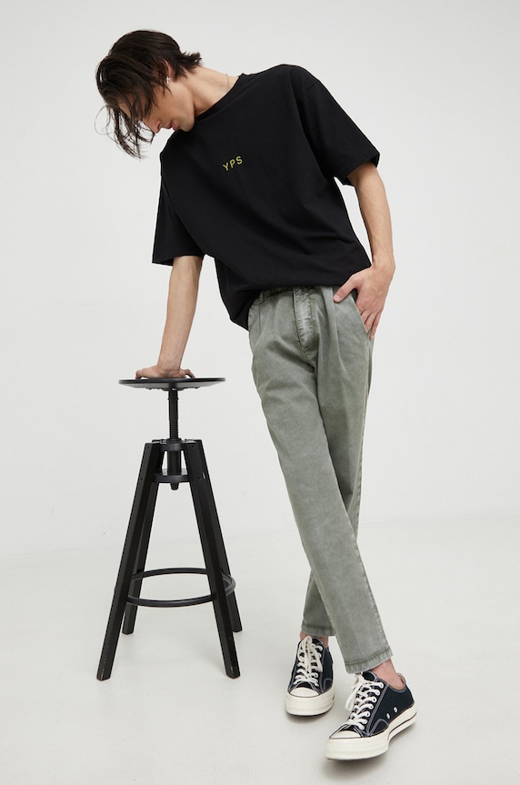 Hlače Drykorn bez uzorka zelena 40393.270061