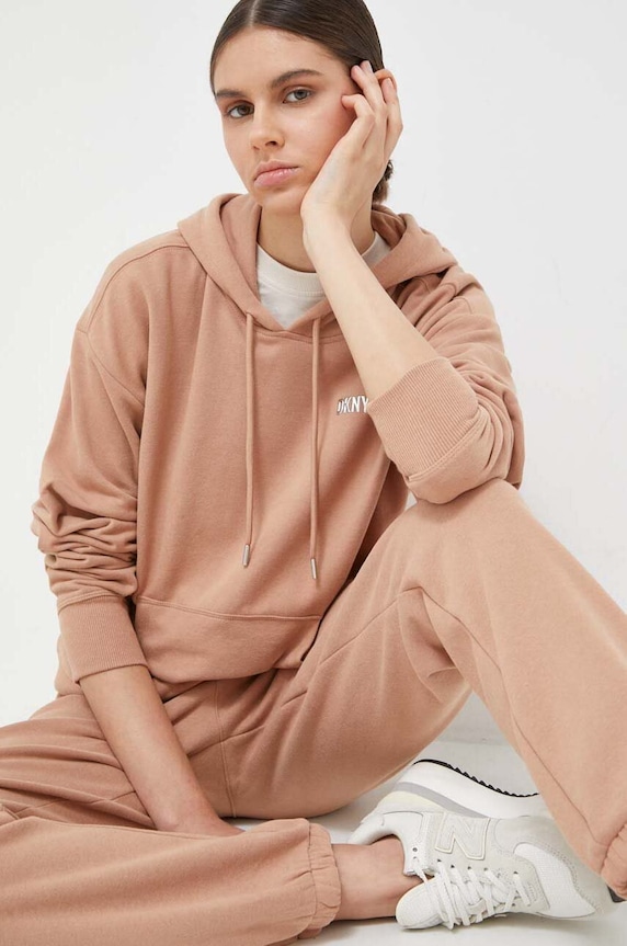 Dkny spodnie dresowe DP2P3114 brązowy SS24