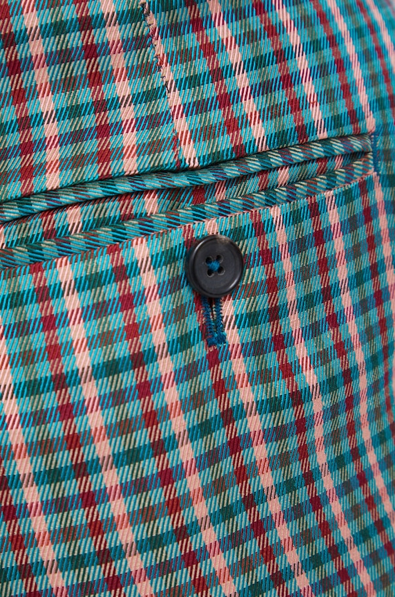 Παντελόνι με λινό μείγμα PS Paul Smith πράσινο W2R.N264.J30915