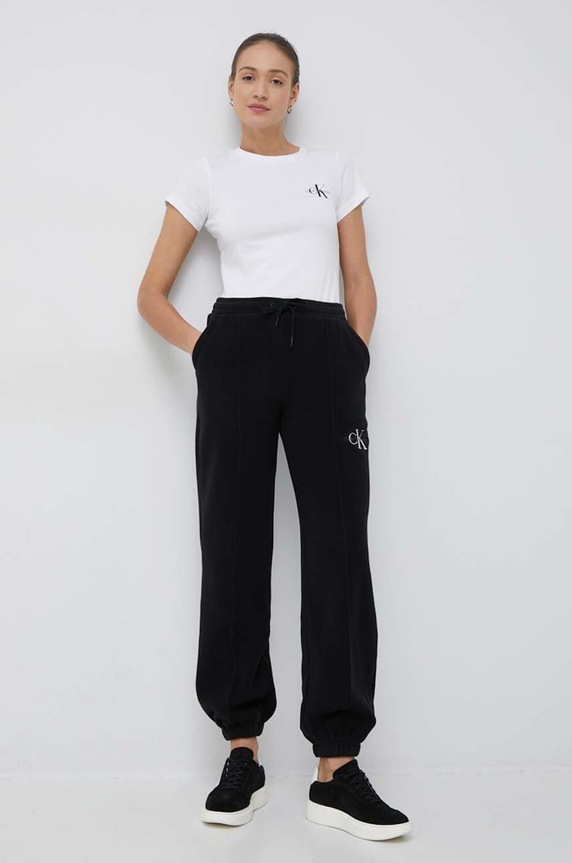 Spodnji del trenirke Calvin Klein Jeans J20J219742.9BYY črna AW22