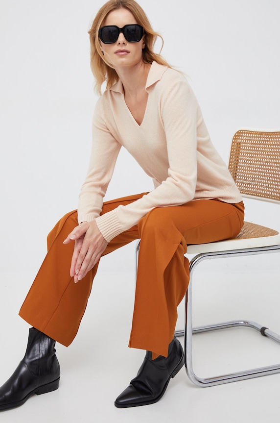 Παντελόνι United Colors of Benetton 4DQ9DF01J.37D καφέ AW22