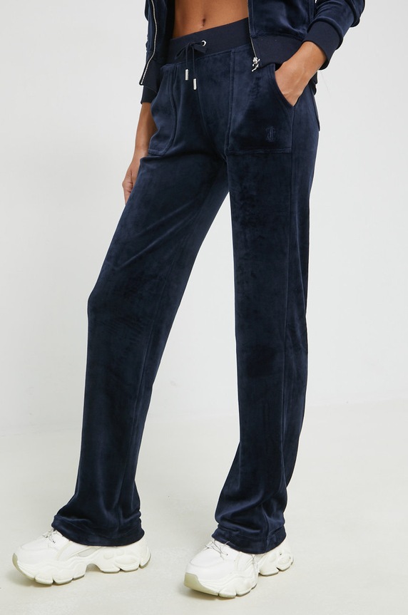 Juicy Couture spodnie dresowe dzianina granatowy JCAP180.131