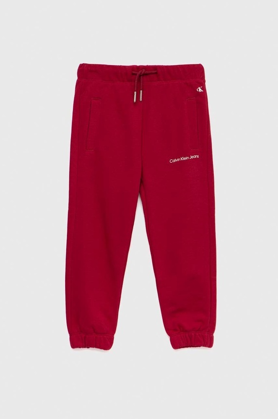 Otroški spodnji del trenirke Calvin Klein Jeans Pletenina bordo IG0IG01509.9BYY