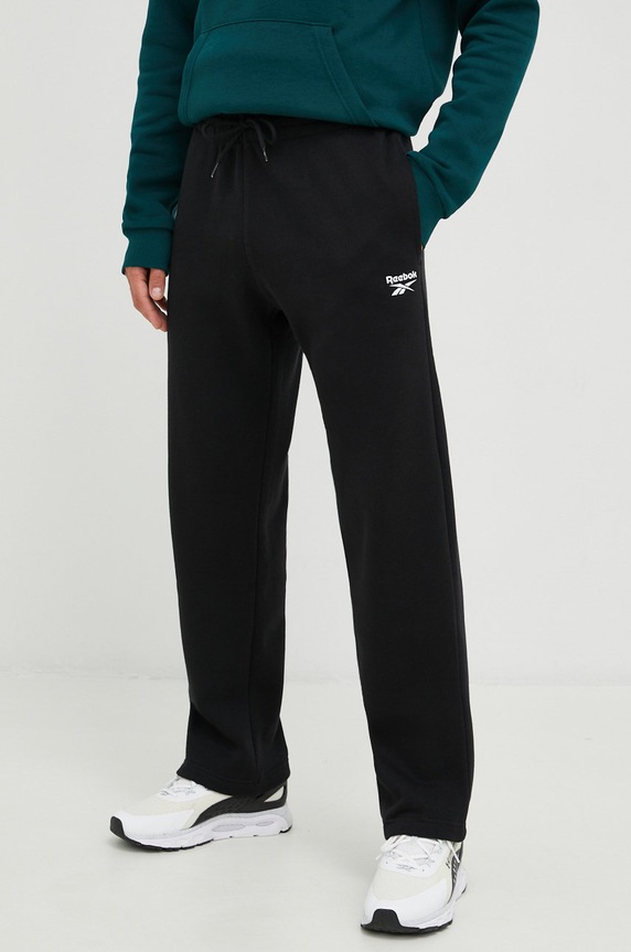 Reebok spodnie dresowe dzianina czarny HH8331
