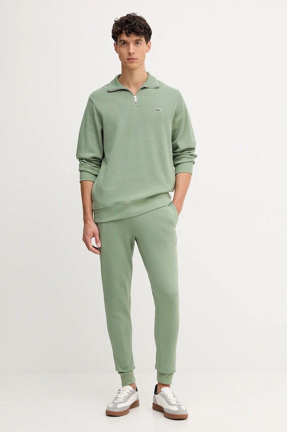 Lacoste teplákové nohavice pánske s bavlnou XH9624 zelená SS26