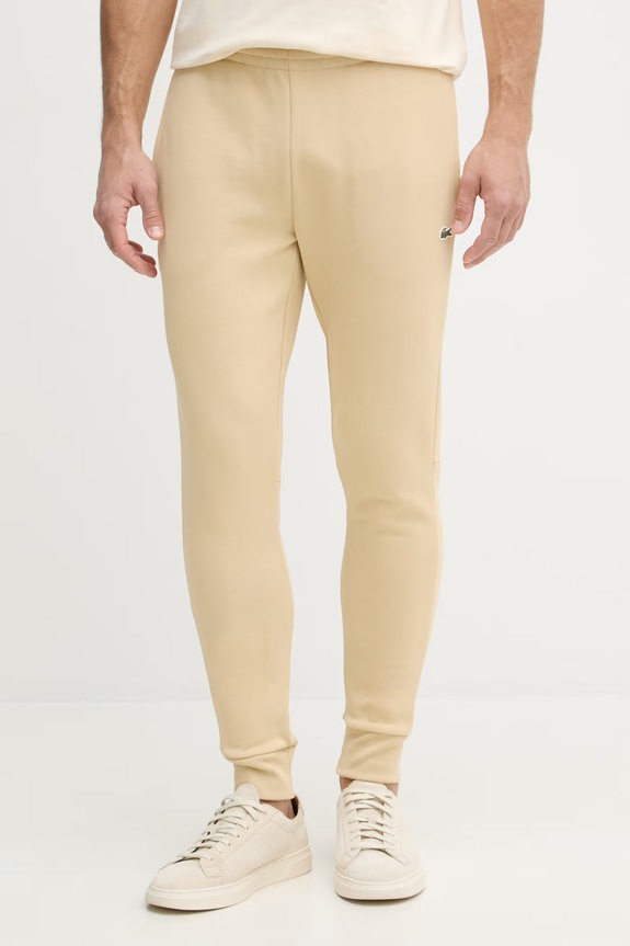 Lacoste spodnie dresowe męskie z bawełną beżowy XH9624