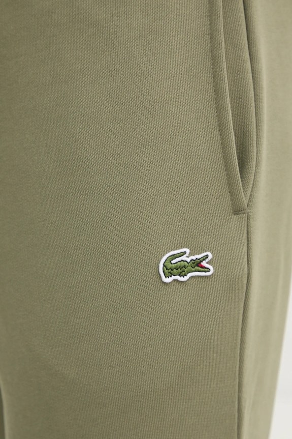 Lacoste pantaloni de trening bărbați cu bumbac verde XH9624