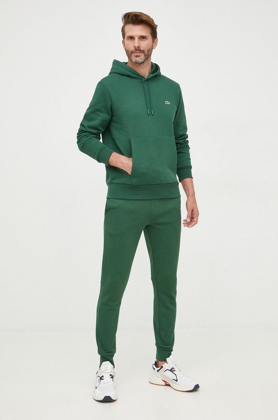 Lacoste spodnie dresowe męskie z bawełną XH9624 zielony SS26