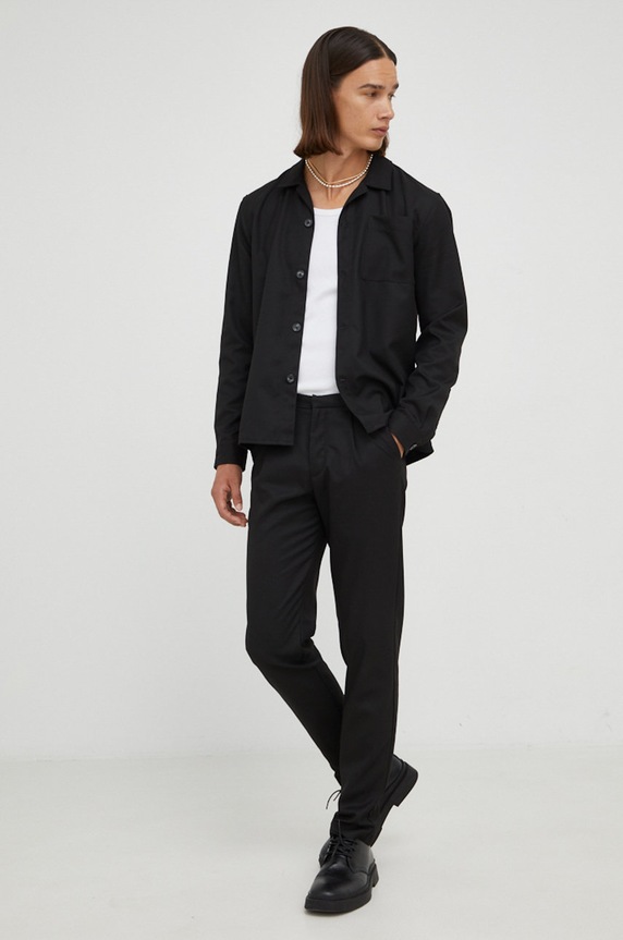 Bruuns Bazaar spodnie BBM1443 czarny AW22