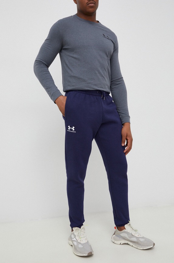 Παντελόνι φόρμας Under Armour πλεκτό ύφασμα σκούρο μπλε 1373882