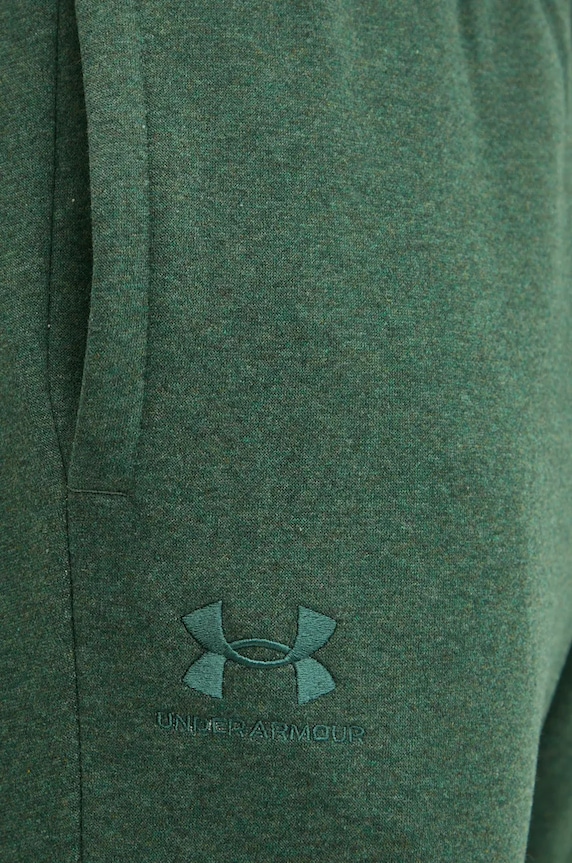 Under Armour teplákové nohavice pánske s bavlnou Essential Fleece zelená 1373882