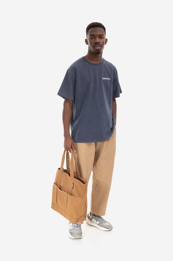 Βαμβακερό παντελόνι Gramicci Loose Tapered Pant G103.OGT μπεζ AW25