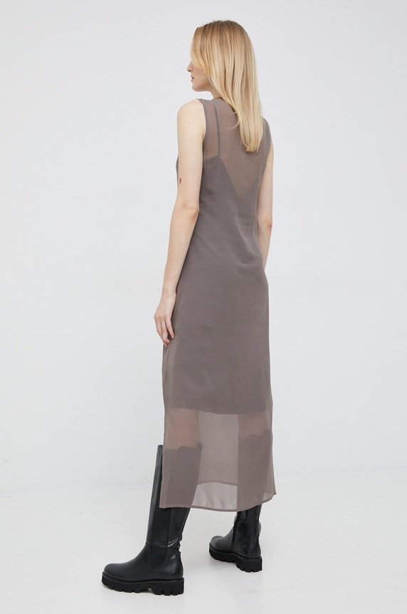 Ρούχα Μεταξωτό φόρεμα Calvin Klein K20K204291.9BYY γκρί