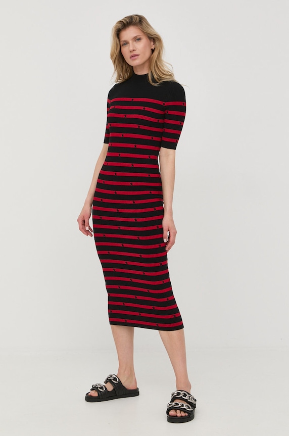 Red Valentino rochie negru 1R3KD05H6JY