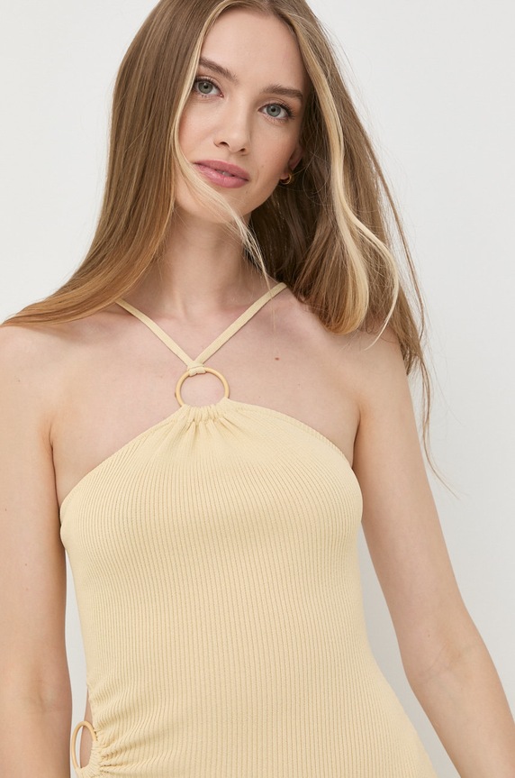 For Love & Lemons sukienka beżowy KSU22D505.SU22