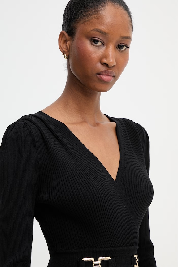 Morgan φόρεμα bodycon με βισκόζη μαύρο RMBIZ.NOIR