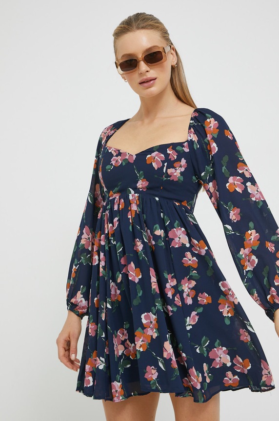 Рокля Abercrombie & Fitch KI159.2463.206 тъмносин AW22