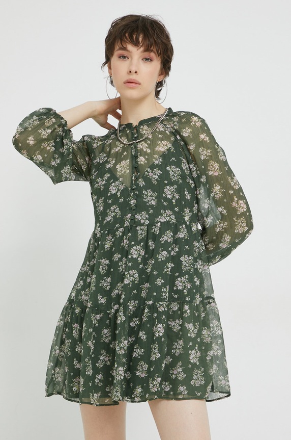 Obleka Abercrombie & Fitch KI159.2558.306 zelena AW22