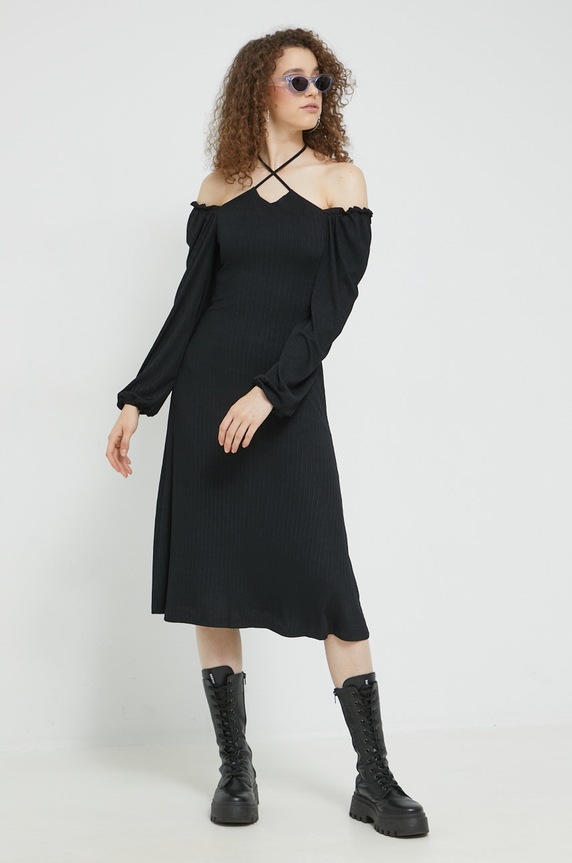 Šaty Hollister Co. KI359.2042.900 čierna AW22