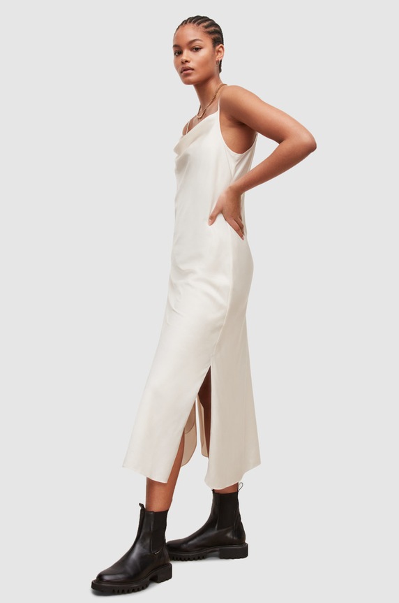 Îmbrăcăminte AllSaints rochie WD055V alb