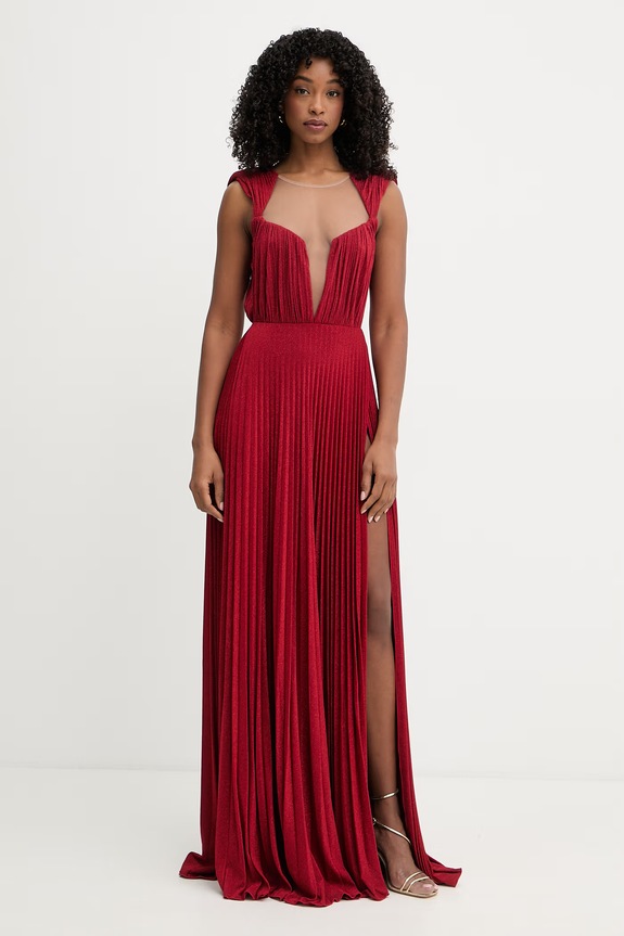 Elisabetta Franchi Sukienka rozkloszowany czerwony AB23527E3