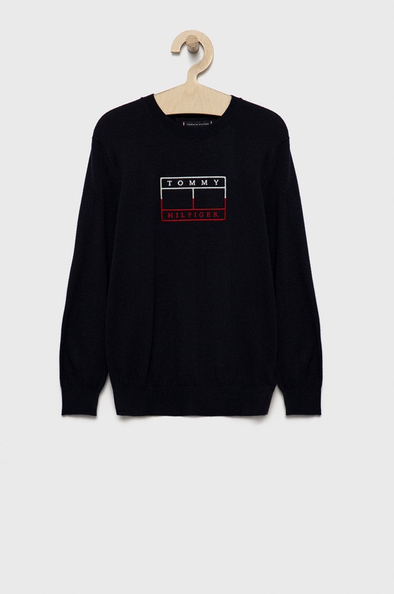 Tommy Hilfiger gyerek pulóver vékony sötétkék KB0KB07496.9BYY